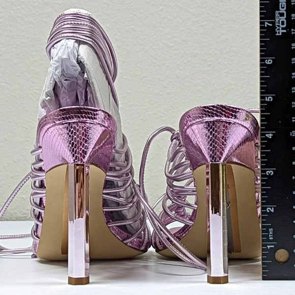 Sam Edelman Women's Lylah Strappy Heel Sandals Lilac Metallic Size 8.5 MSRP $160 - Picture 8 of 11